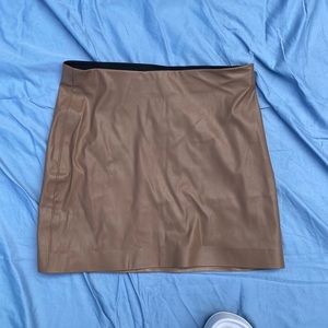 Brown fake leather mini skirt - tags still on